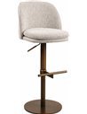 Tabouret de bar pivotant en tissu mocca