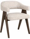 Chaise de salle à manger en tweed crème