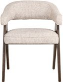 Chaise en tissu texturé et bois foncé