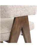 Chaise de salle à manger en tweed crème