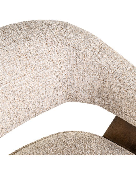 Chaise de salle à manger en tweed crème