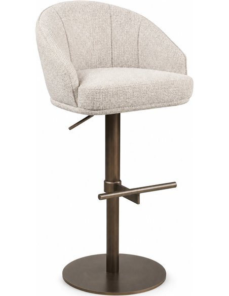 Tabouret de bar pivotant en tissu beige