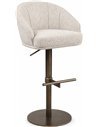 Tabouret de bar pivotant en tissu beige