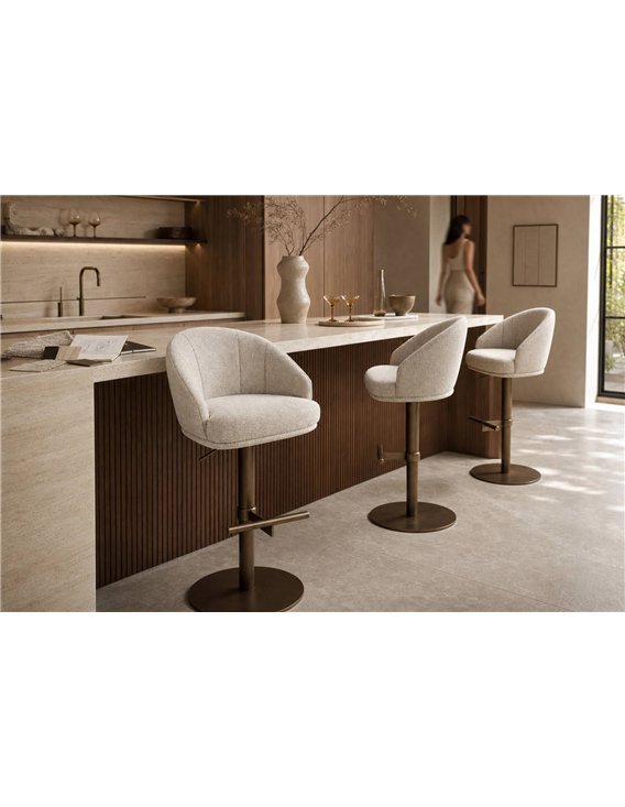 Tabouret haut chic avec dossier enveloppant