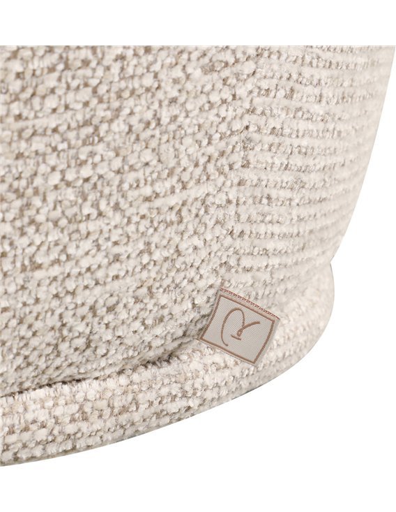 Tabouret de bar pivotant chic en tissu beige