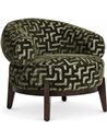 Fauteuil lounge vert motif labyrinthe vue de face