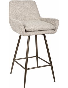 lit beige avec dossier arrondi