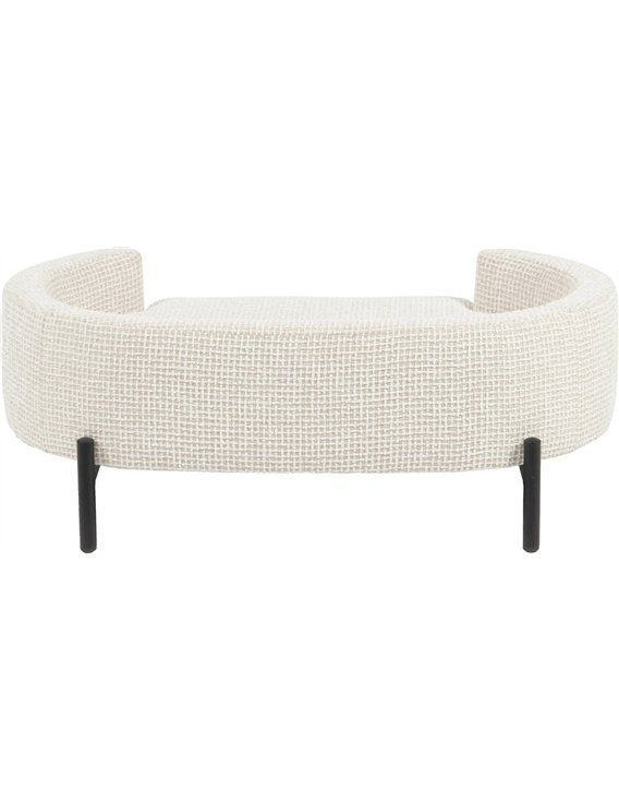 lit beige avec dossier arrondi