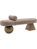 Banquette en tweed marron avec piètement sculptural