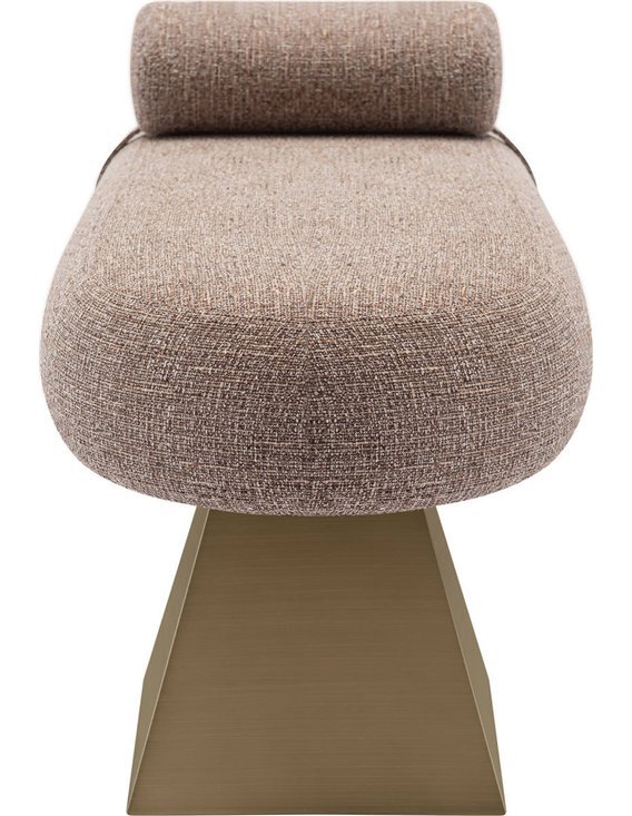 Assise en tweed texturé sur base en fer