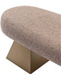 Détail du tissu tweed et du piètement bronze