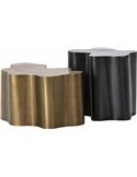 Set de 2 tables basses en métal ondulé
