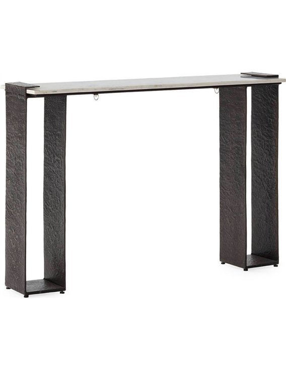 Console étroite avec plateau en marbre