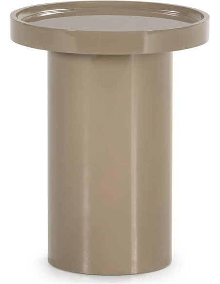 Table d’appoint ronde moka brillant