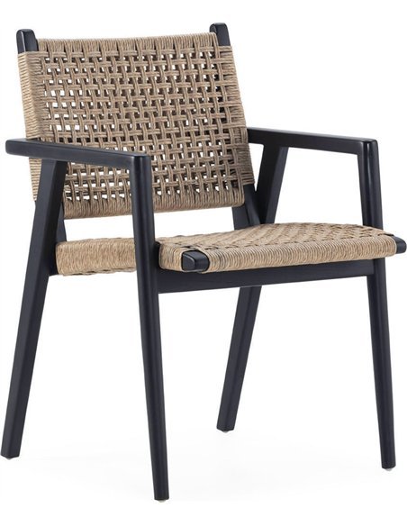 Chaise avec accoudoirs en bois et fibre