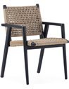 Chaise avec accoudoirs en bois et fibre