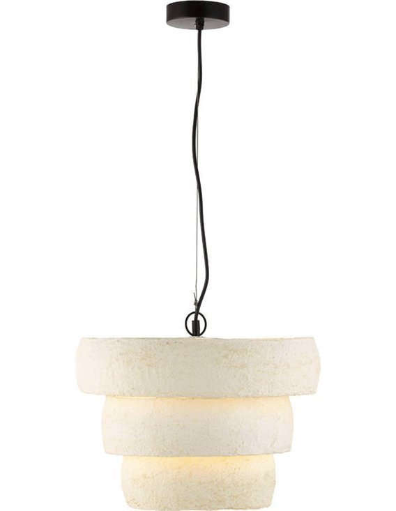 Suspension décorative beige vieilli avec câble noir