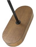 Miroir en métal noir sur socle bois