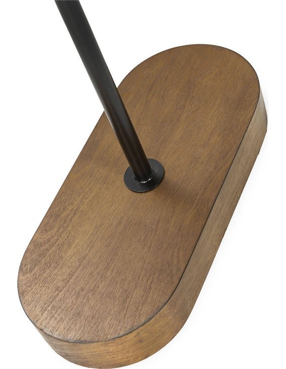 Miroir en métal noir sur socle bois