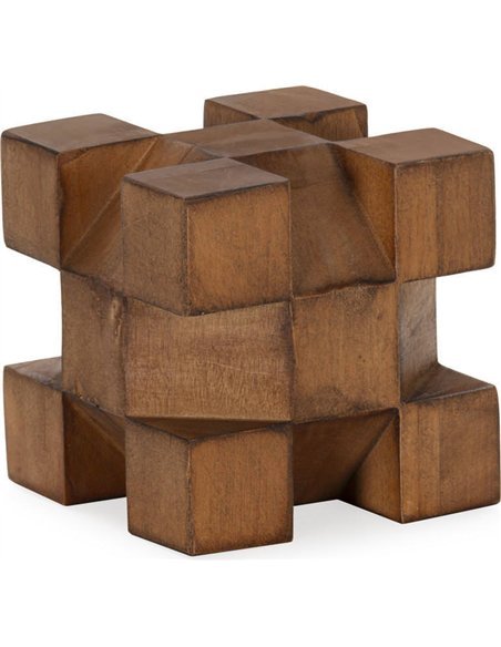 figure décorative en bois brun