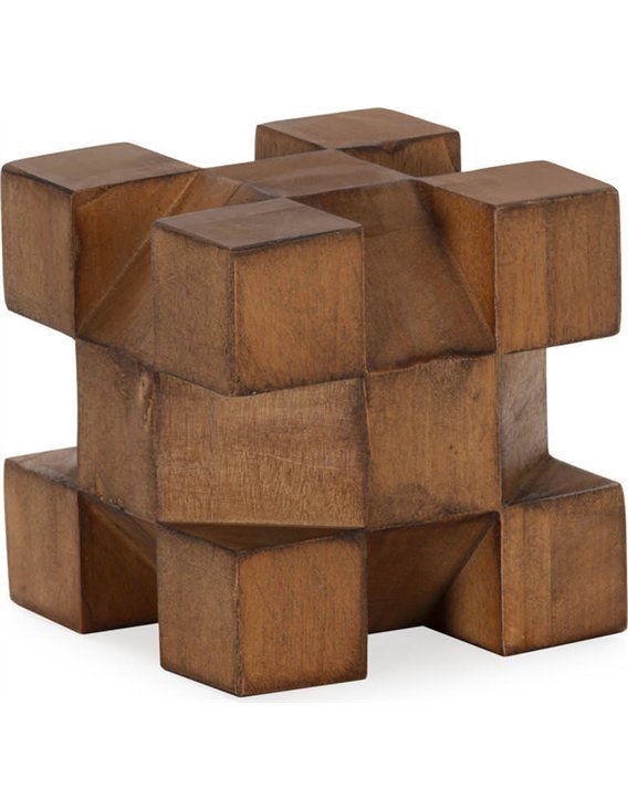 objet décoratif cubique en bois