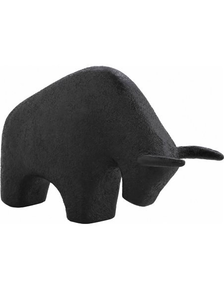 figurine taureau noire en résine