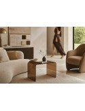 Table d'appoint en verre ambré design