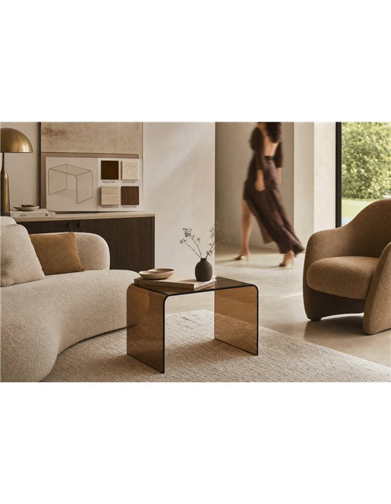 Table d'appoint en verre ambré design