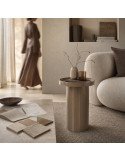 Table d’appoint ronde moka brillant