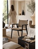 Chaise en teck et fibre tressée