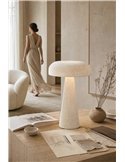 Lampe de table sculpturale en papier mâché
