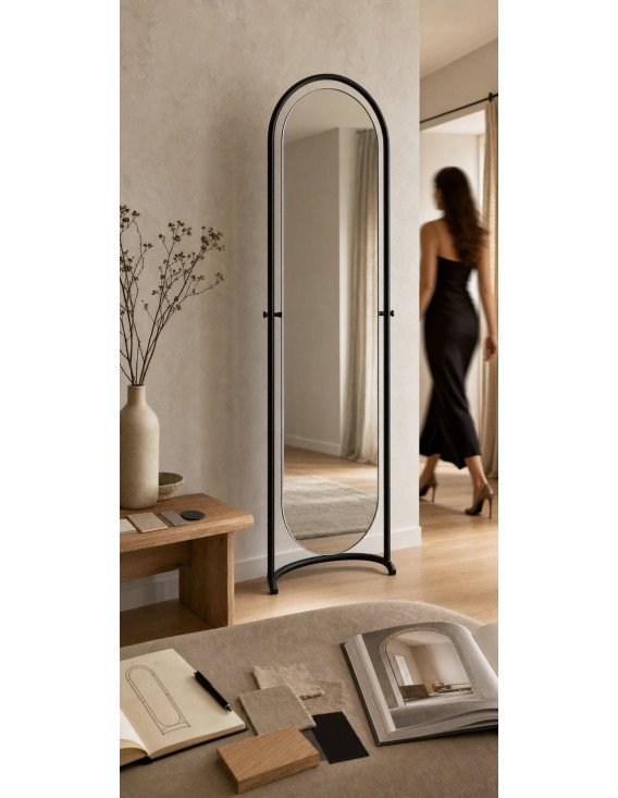 Miroir psyché noir en métal
