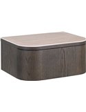 Table de chevet ronde effet bois marron