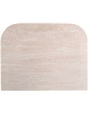 Table de chevet ronde effet bois et travertin