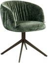 Chaise pivotante avec dossier enveloppant en tissu chenille