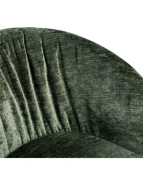 Chaise de salle à manger pivotante en chenille verte
