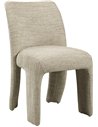 Chaise de salle à manger en tissu beige vue de face