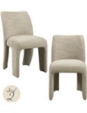 Chaise de salle à manger beige en tissu