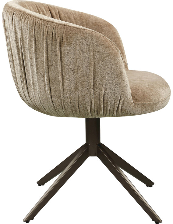 chaise beige avec base en fer