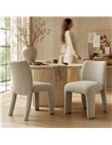 Chaise de salle à manger beige en tissu