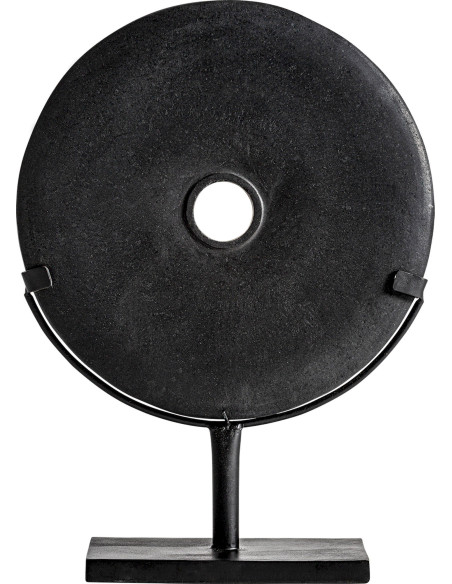 Sculpture ronde en pierre noire