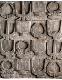 Panneau mural sculpté en bois de suar