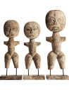 Lot de figures ethniques en bois patiné