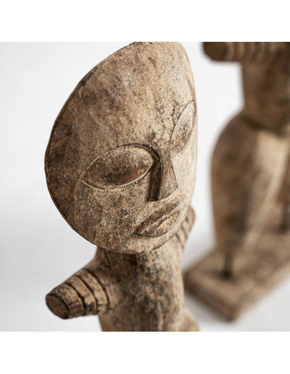 Sculpture décorative ethnique en bois tropical