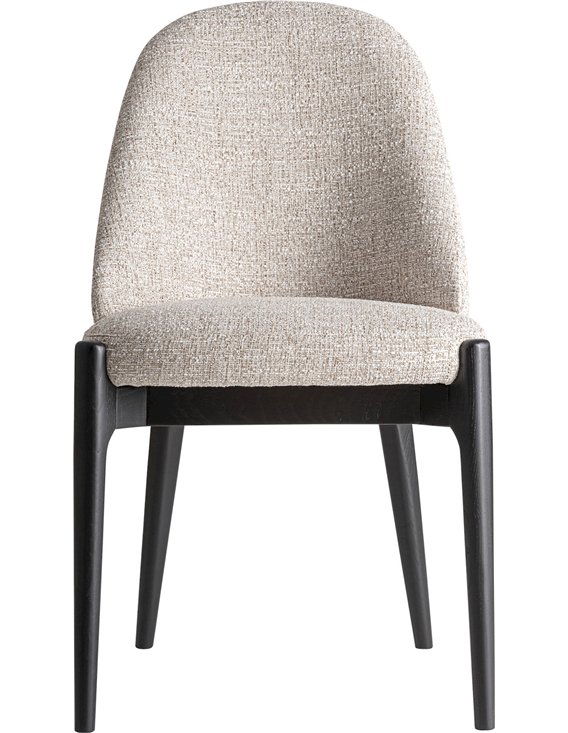 Chaise contemporaine beige et bois noir, vue de face