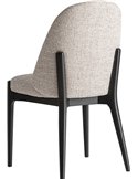 Chaise contemporaine beige et bois noir, vue de dos