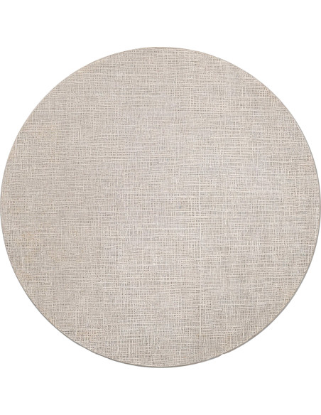Tapis rond contemporain gris en viscose