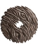 Décoration murale ronde en bois sculpté