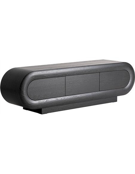 meuble tv noir avec façade veinée
