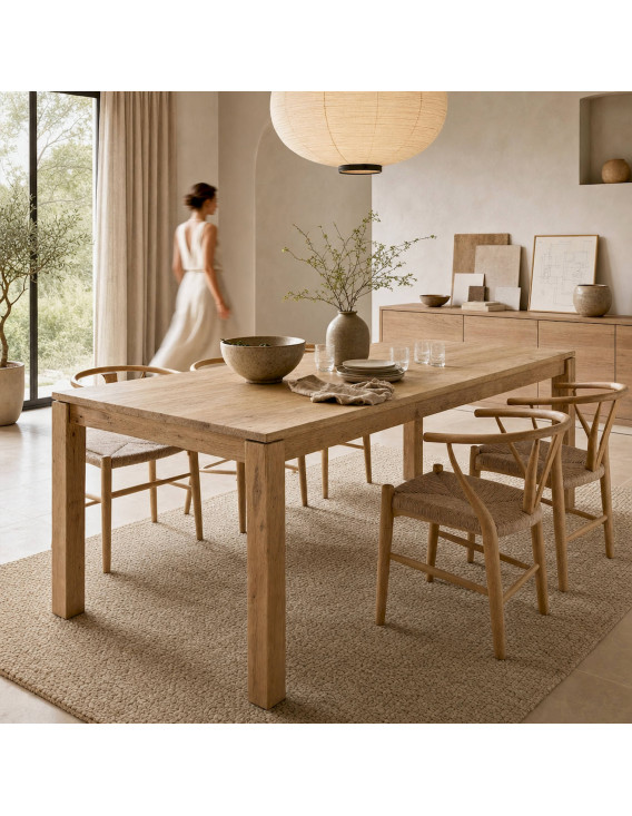 Table rectangulaire en bois d'acacia